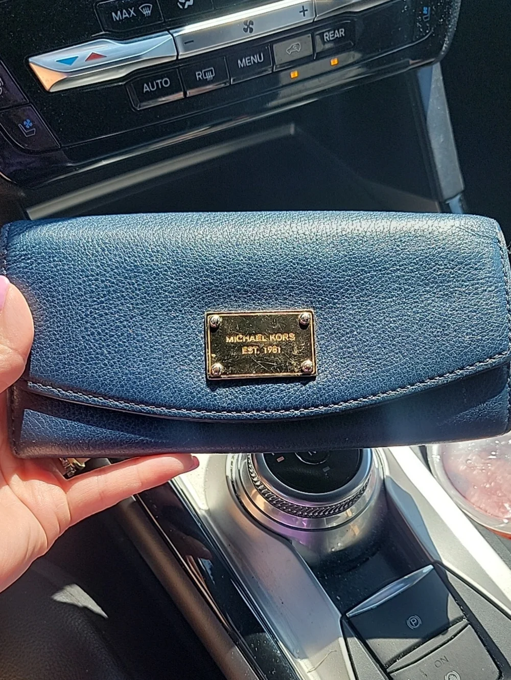 Michael Kors Navy Leather Continental Wallet
